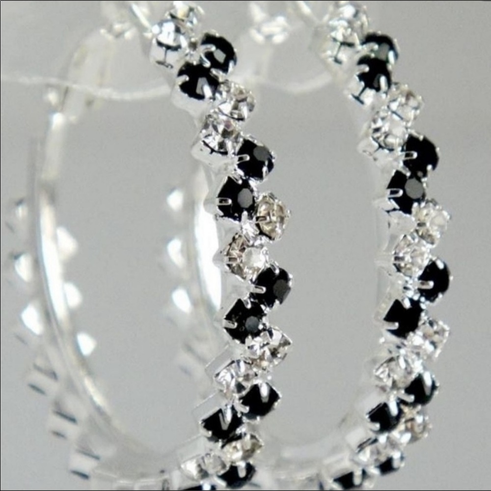 Silver & Black Earrings